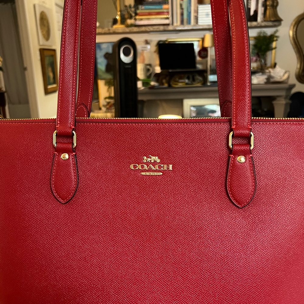 Coach Red Leather Tote